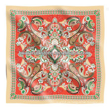 Pañuelo de seda de la tela cruzada del diseño 2014 de paisley de la manera